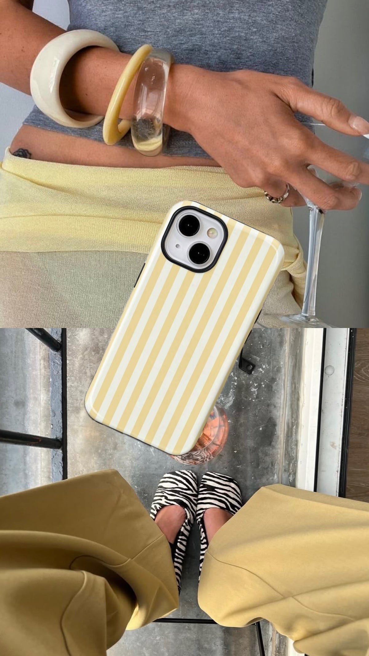 Case rayas yellow